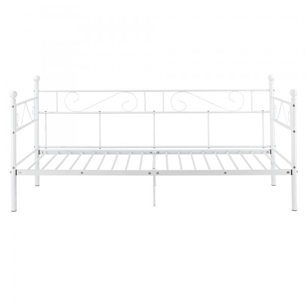 Metallbett Granada 90x200 cm mit Kaltschaummatratze Weiss