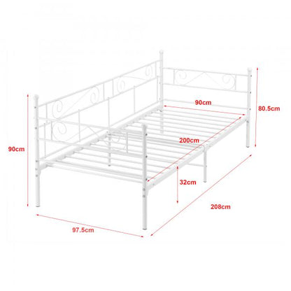 Letto in metallo Kerava 90x200 Bianco