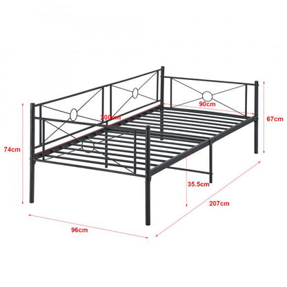 Metallbett Alvesta 90x200 cm Schwarz