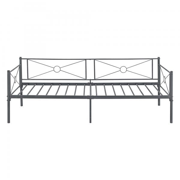 Metallbett Alvesta 90x200 cm mit Kaltschaummatratze Dunkelgrau