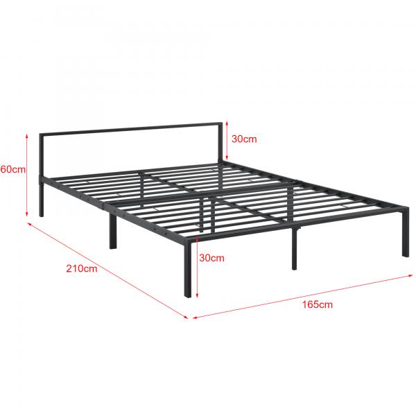 Metallbett Imatra 160x200 cm mit Kaltschaummatratze Schwarz