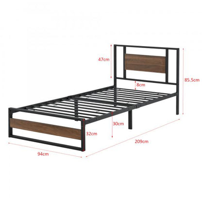 Letto in metallo Villach 90x200 cm con materasso in schiuma fredda Nero