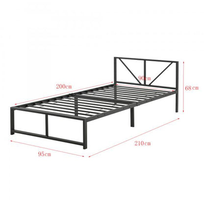 Metallbett Meran 90x200 cm Schwarz