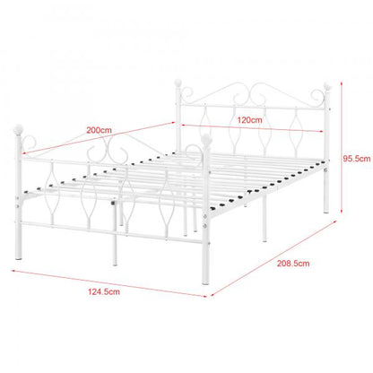 Metallbett Abolda 120x200 cm Doppelbett bis 300kg Weiss