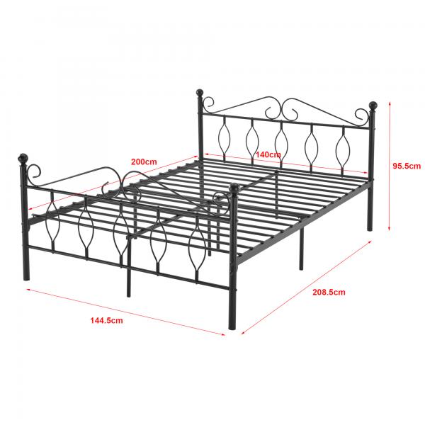 Metallbett Aploda 140x200 cm Schwarz