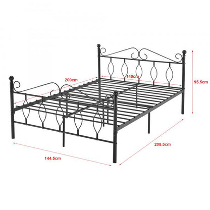 Metallbett Aploda 140x200 cm Schwarz