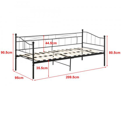 Tagesbett Arjeplog 90x200cm mit Matratze Schwarz