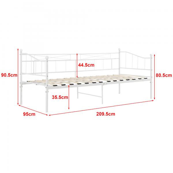 Tagesbett Arjeplog 90x200cm mit Matratze Weiss