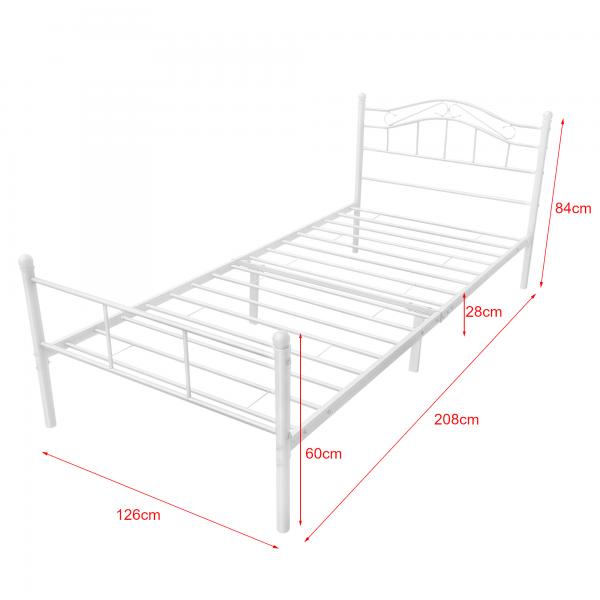 Metallbett Florenz 120x200 cm mit KaltschaummatratzeWeiss