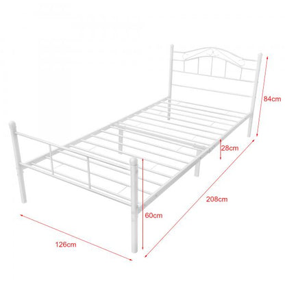 Metallbett Florenz 120x200 cm mit KaltschaummatratzeWeiss