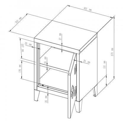 Nachtschrank Inari Aktenschrank Stahl Weiss