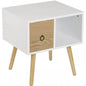 Nachttisch mit Schublade & offenem Fach weiss - Palo24