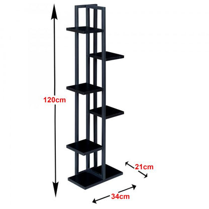 Pflanzregal Tohmajärvi Metall 120x34x21cm Schwarz