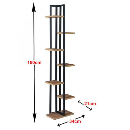 Pflanzregal Somero 150x34x21cm Schwarz / Walnuss-Optik