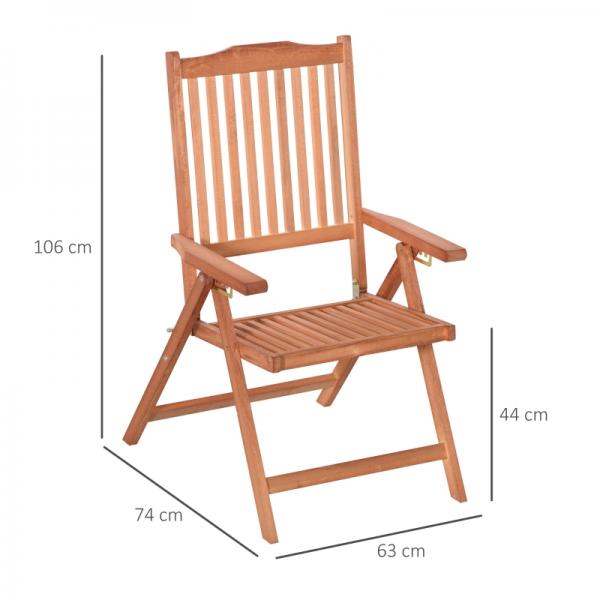 Klappstuhl Gartensessel 5-Fach verstellbar Akazienholz geölt