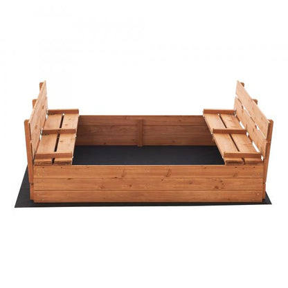 Sandkasten Campillos mit Sitzmöglichkeit 23,5 x 118 x 114 cm Holz Natur