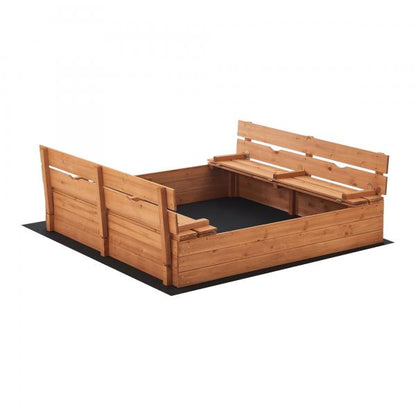 Sandkasten Campillos mit Sitzmöglichkeit 23,5 x 118 x 114 cm Holz Natur