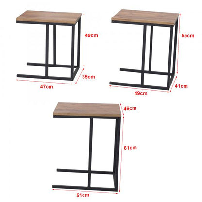 Tables gigognes Augustenborg en lot de 3 aspect noir/noyer