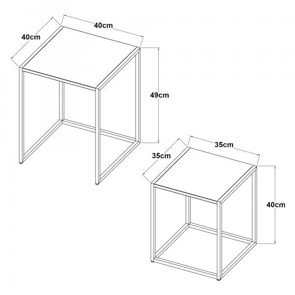 Table gigogne Vejen noir, mat