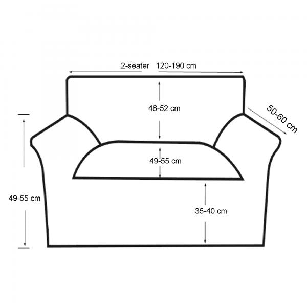 Housse de canapé 2 places 120-190 cm gris foncé