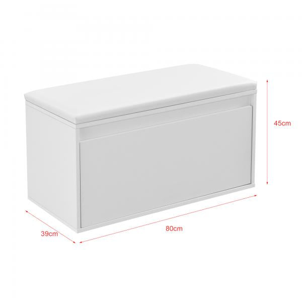 Sitzbank Degerfors 80x39x45 cm mit Schublade Weiss