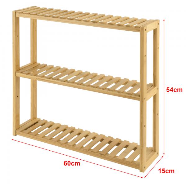 Bambusregal Örnsköldsvik 60x15x54cm Natur Holz