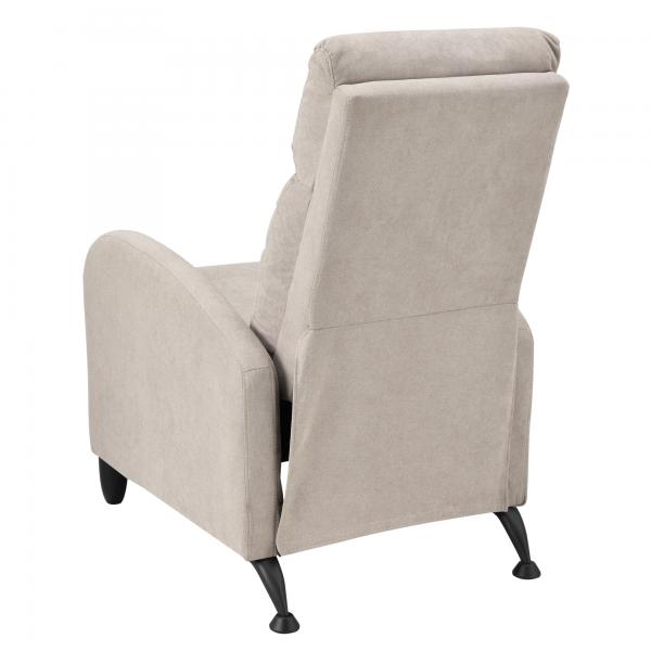 Fauteuil rembourré Bregenz 102x60x92 cm avec dossier réglable en textile marron