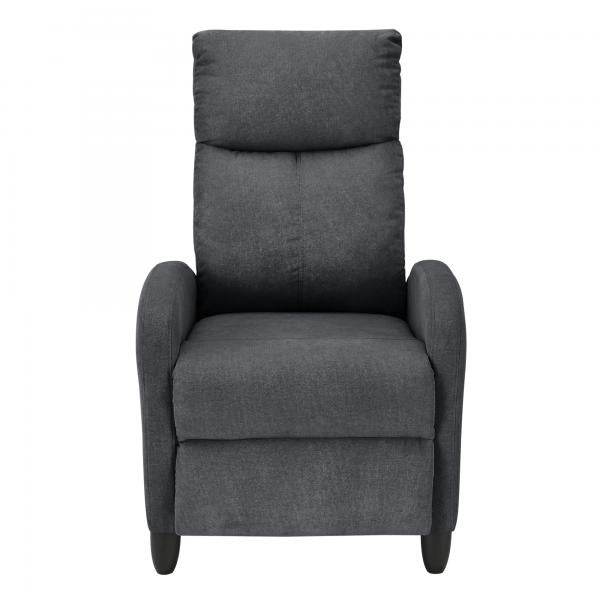 Fauteuil rembourré Bregenz 102x60x92 cm avec dossier réglable en textile gris foncé