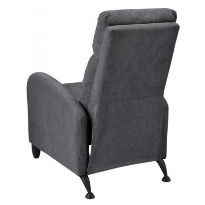 Fauteuil rembourré Bregenz 102x60x92 cm avec dossier réglable en textile gris foncé