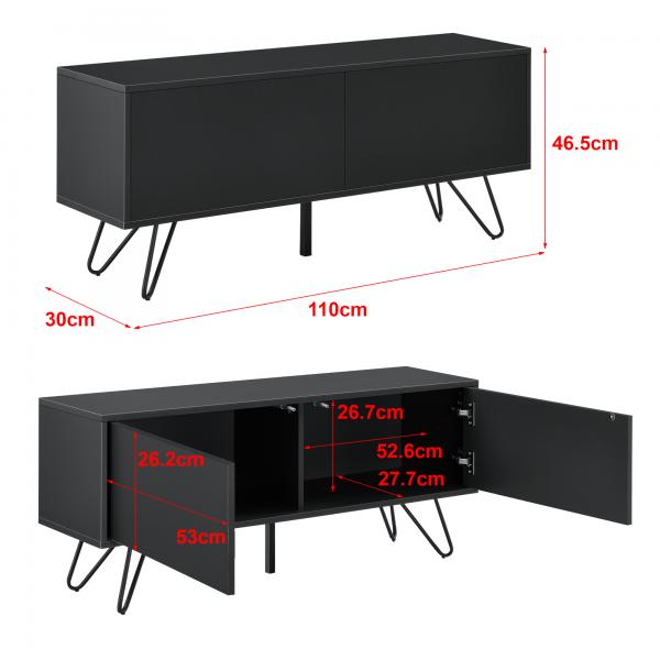 Sideboard Bollebygd 46,5x110x30cm Schwarz