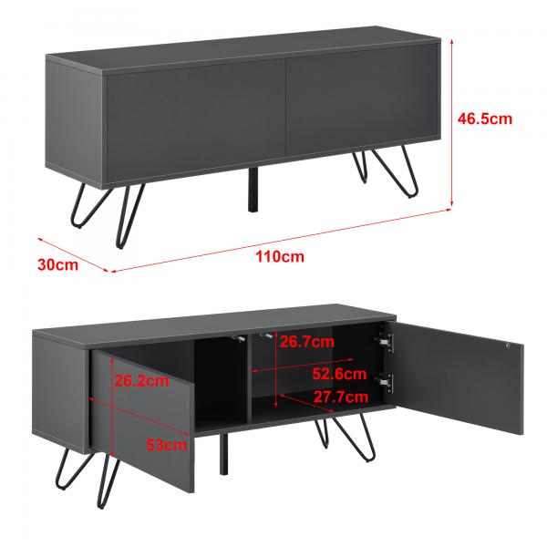 Sideboard Bollebygd 46,5x110x30cm Dunkelgrau