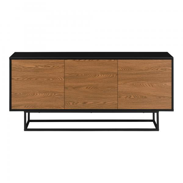 Sideboard Boxholm 120x30x55cm Schwarz/Dunkler Holzton