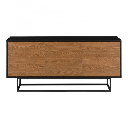 Sideboard Boxholm 120x30x55cm Schwarz/Dunkler Holzton