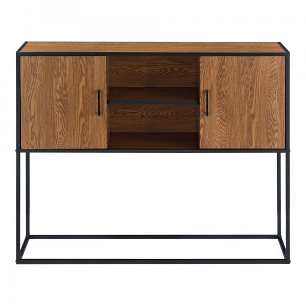 Sideboard Motala 90 x 108,5 x 30 cm Dunkler Holzton/Schwarz