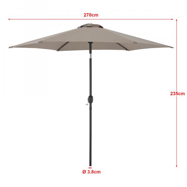 Parasol Altino avec articulation articulée Kaki