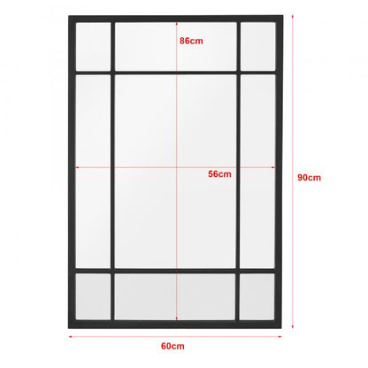 Specchio da parete Colobraro 90x60 cm Nero, opaco