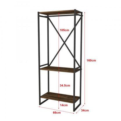 Garderobenständer Ulstein 160x66x34cm Eichenoptik antik