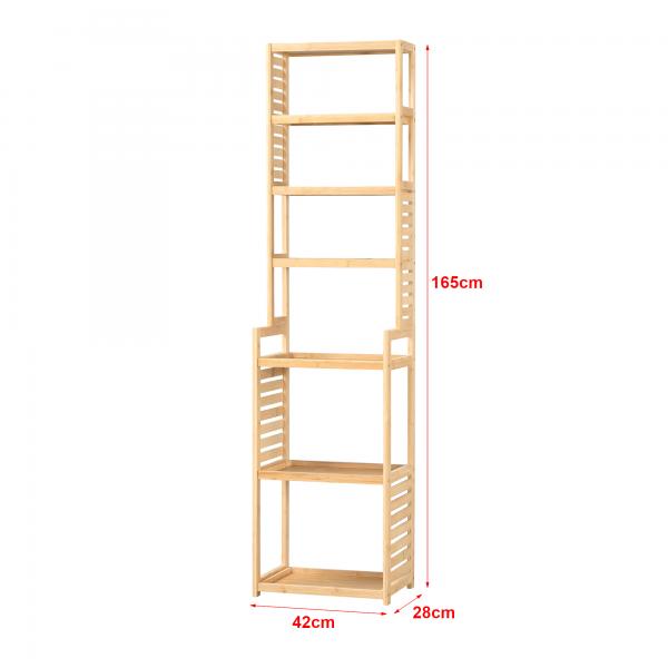 Etagère sur pied Forssa 165 x 42 x 28 cm bambou naturel