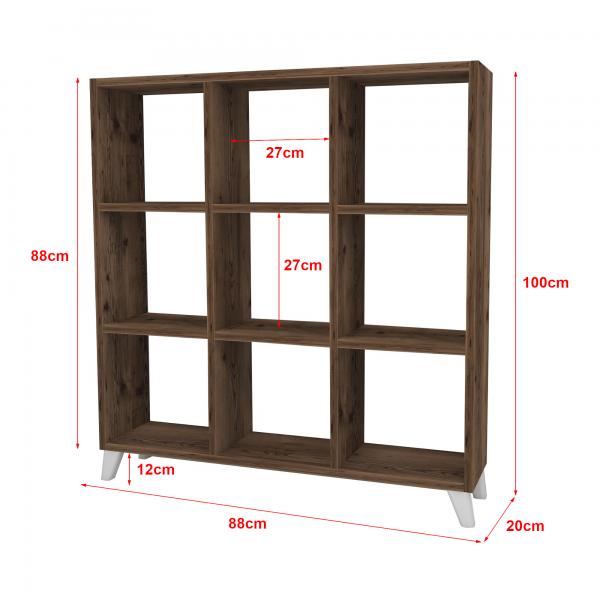 Bücherregal Svedala 88x88x20 cm Eiche, antik