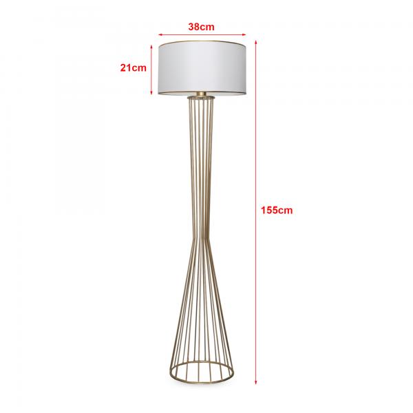 Lampadaire Newcastle blanc / laiton