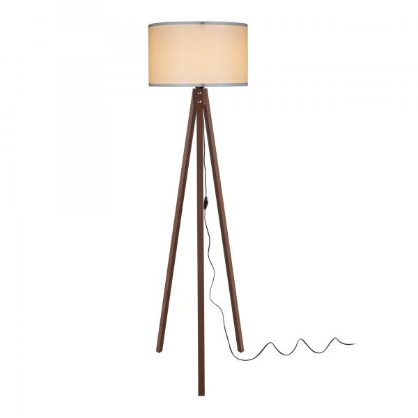 Lampadaire Guildford E27 aspect noyer / crème