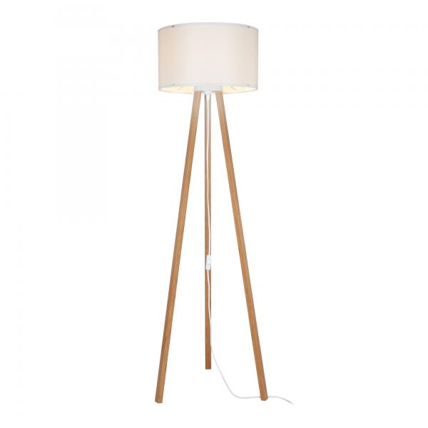 Lampadaire Keynes E27 aspect bambou / crème