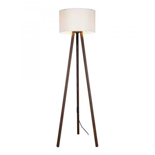 Lampadaire Keynes E27 aspect noyer / crème