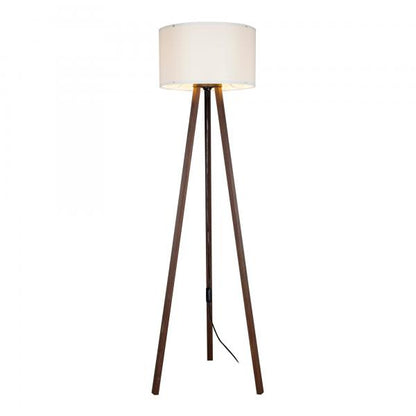 Lampadaire Keynes E27 aspect noyer / crème