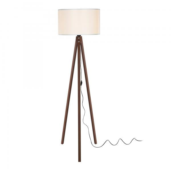 Lampadaire Rochester E27 aspect noyer / crème