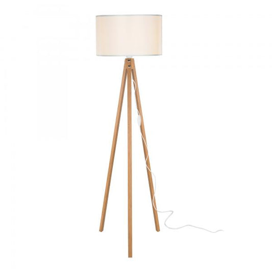 Lampadaire Rochester E27 aspect bambou / crème