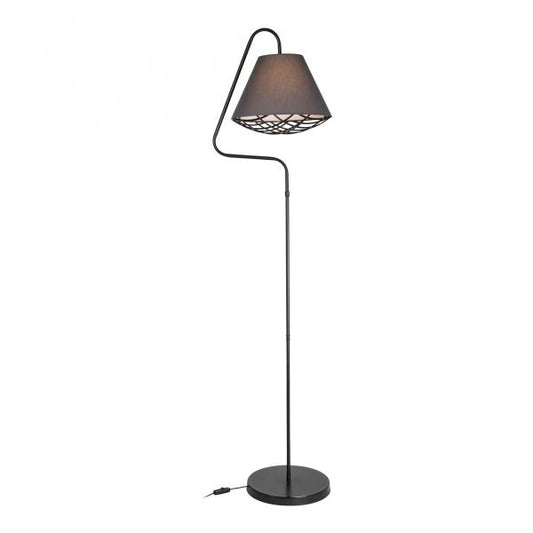 Lampadaire Gateshead E27 Métal Textile Noir / Gris