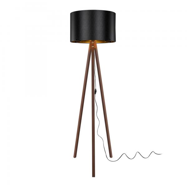 Lampadaire Guildford E27 aspect noyer / noir