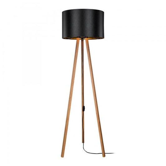 Lampadaire Keynes E27 aspect bambou / noir