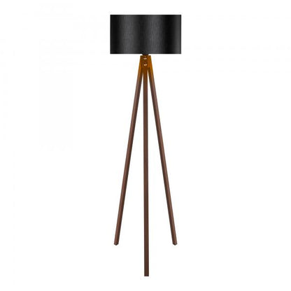 Lampadaire Rochester E27 aspect noyer / noir